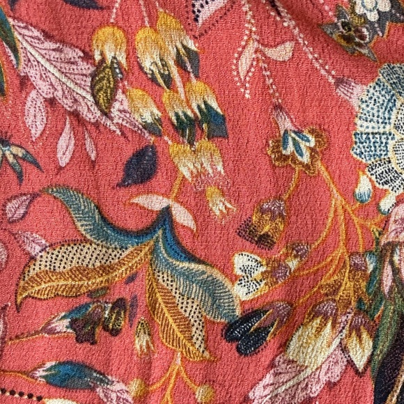 Evereve Brielle Orange Floral Sleeveless Boho Midi Dress Size Small - Picture 4 of 11